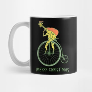 Funny Christmas sweater bicycle giraffe Mug